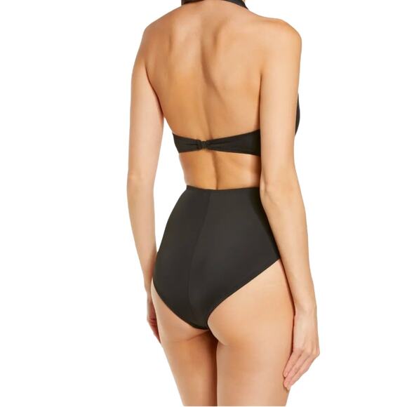 NWT! Norma Kamali Underwire Halter Mio Swimsuit - Size Large - Picture 2 of 9